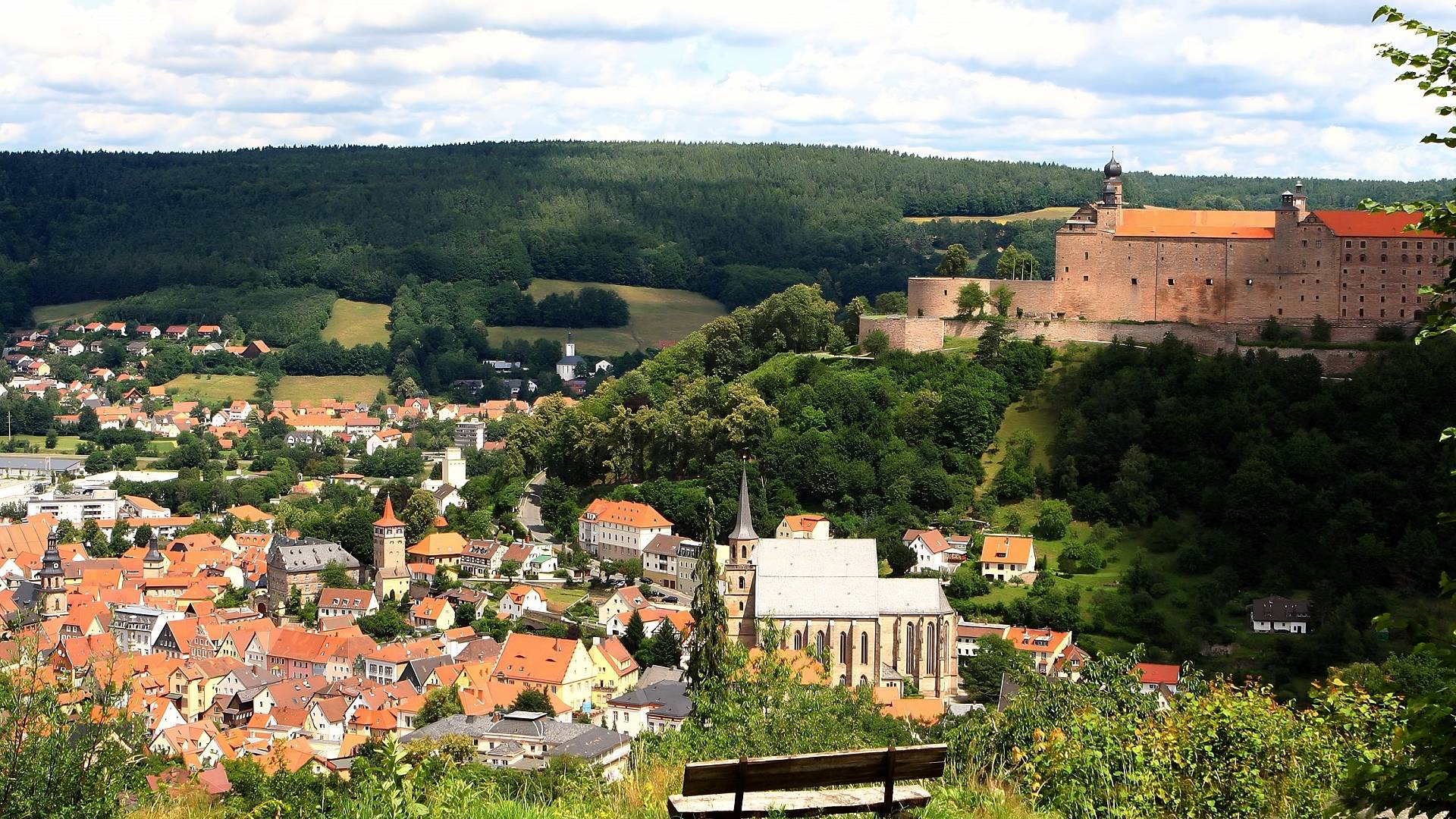 View over the city of Kulmbach and Plassenburg Castle [[source: 'Source: City of Kulmbach']]